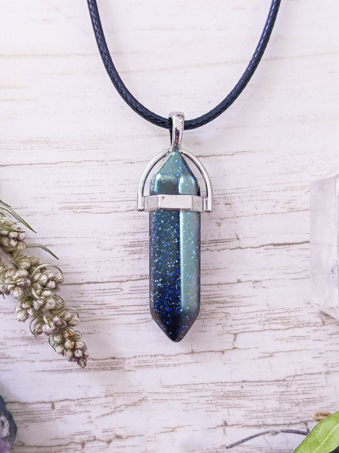 Blue Goldstone Halsband